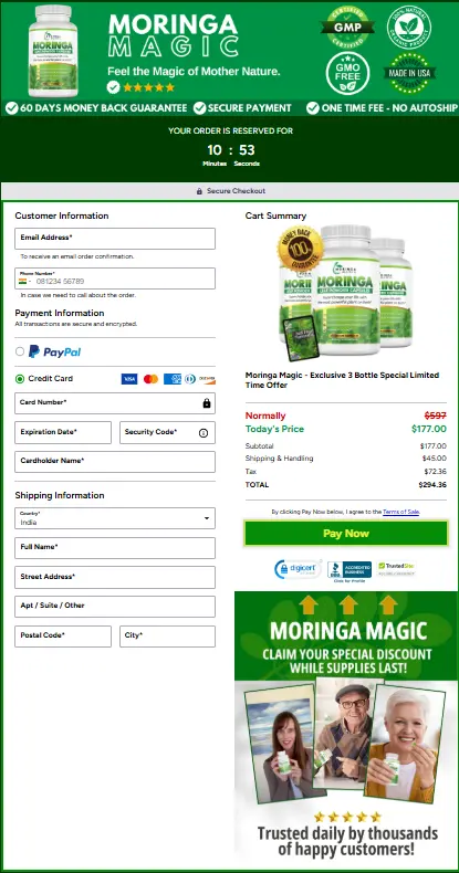 Moringa Magic order page